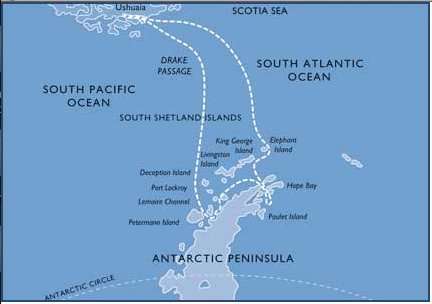 Antarctic Peninsula trip map | Republic of Freedom